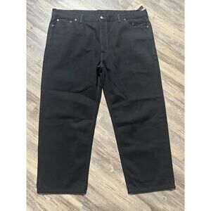 Levis 550 Jeans Relaxed Straight Black Denim Cotton Dark Wash Work Mens 50x30